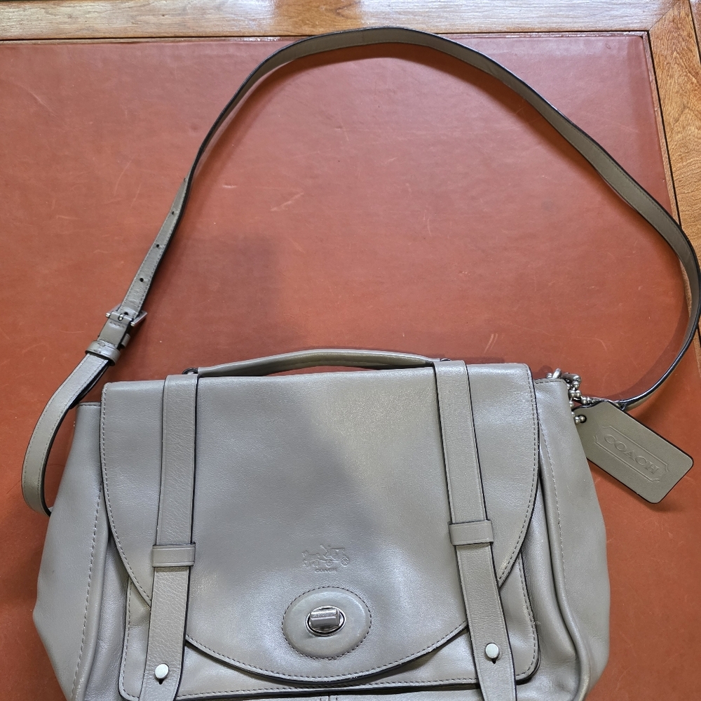 Coach Taupe Leather Crossbody Bag